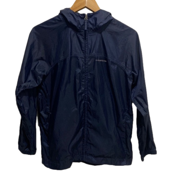 LANDS’ End Youth Rain Shell Windbreaker Size 10-12 - Picture 1 of 9